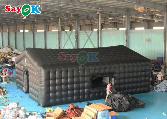 Tenda de festa de PVC inflável de cubo Negro comercial Disco Light Tenda de clube noturno móvel construída - em tela