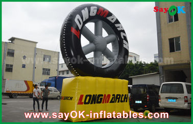 Modelo inflável do pneu da propaganda exterior do PVC com impressão personalizada do logotipo