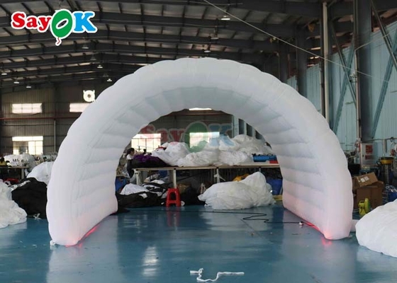 Túnel de festa inflável de lona de PVC Luz LED exterior Túnel de desporto