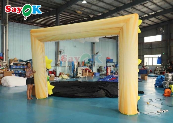 210D Arco de estrela inflável de desenhos animados Amusement Decoração do palco Festa Arco de balão inflável
