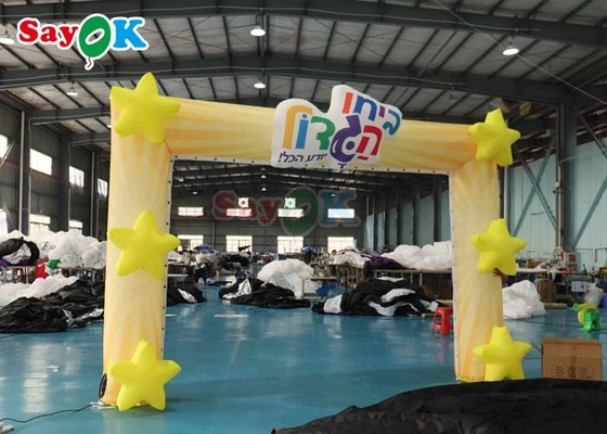 210D Arco de estrela inflável de desenhos animados Amusement Decoração do palco Festa Arco de balão inflável