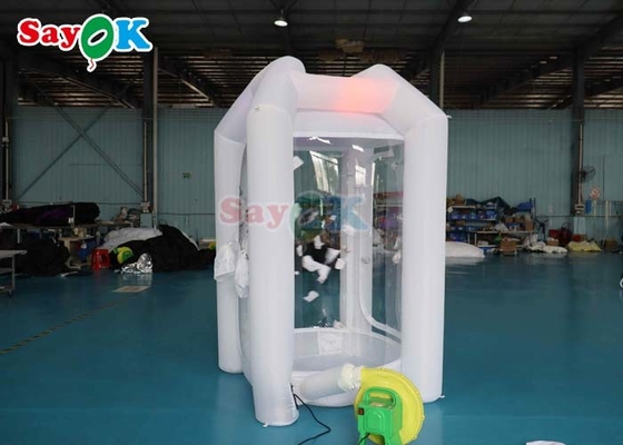 Branco 210d tecido de nylon inflável máquina de dinheiro cubo caixa agarrar captura cabine