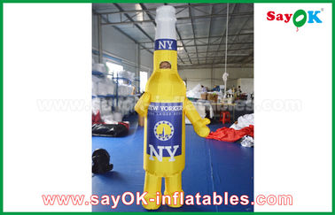 Personagens de desenhos animados personalizados de amarelo / azul personagens de desenhos animados infláveis portáteis para publicidade comercial