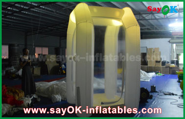A cabine inflável comercial branca feita sob encomenda do dinheiro do jogo inflável conduziu a iluminação da barraca inflável do partido
