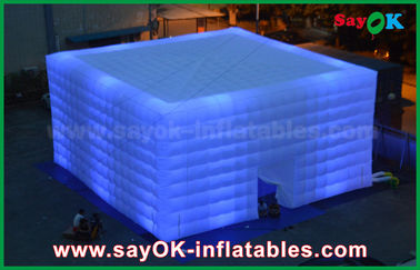 Partido inflável da barraca/barraca quadrada inflável transparente de acampamento com iluminação conduzida