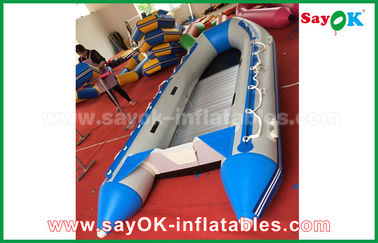 Calor azul/branco - os barcos infláveis selados do PVC molham a competência rígida Waterproof
