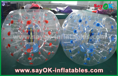 Grandes jogos infláveis vermelhos dos jogos infláveis do futebol/azuis transparentes dos esportes borbulham o futebol 1.5m para acampar