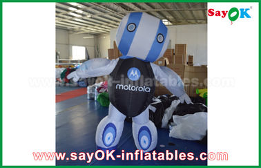 Robô inflável gigante personalizado 2mH Robô de tecido de Oxford Produtos infláveis personalizados Azul para publicidade