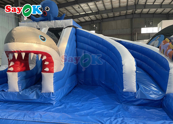 Temática de tubarão Comércio Inflável Air Bouncer Castelo Com Slide Seco