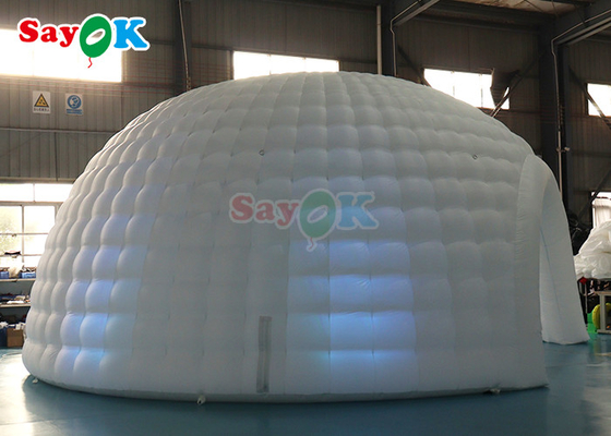 26.2FT inflável Igloo Dome Tenda de acampamento ao ar livre Blow Up Dome Tentes com luz LED