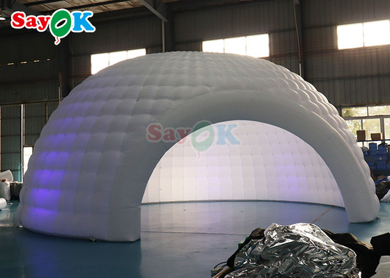 26.2FT inflável Igloo Dome Tenda de acampamento ao ar livre Blow Up Dome Tentes com luz LED