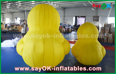 Pato inflável amarelo grande bonito dos desenhos animados da promoção com a cópia personalizada do logotipo