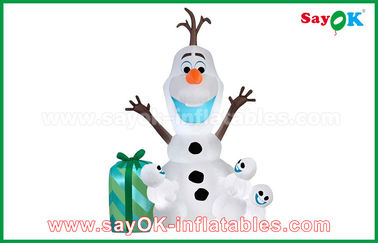 Homem de neve inflável de Natal 210D Tecido de Oxford Personagens de desenhos animados infláveis Homem de neve branco popular / Olaf