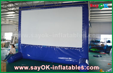Grande tela de filme exterior inflável azul inflável da tela de filme personalizada para a propaganda/partido/evento