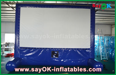Grande tela de filme exterior inflável azul inflável da tela de filme personalizada para a propaganda/partido/evento
