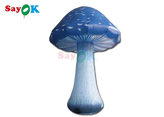 13.1ft Impressão completa de cogumelos infláveis Led Light Blue Air Mushroom Event Decoration