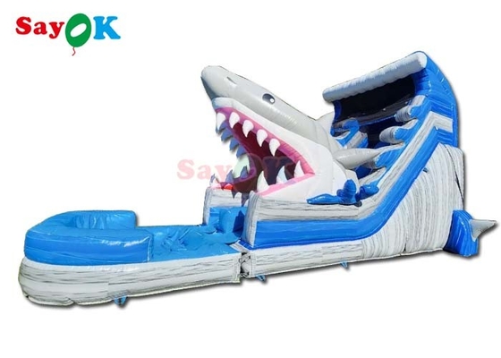 40ft Entretenimento Tubarão Inflável Slide Duplo Largo Outdoor Slides Infláveis de Água