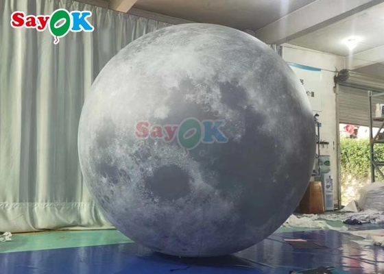 6.6ft Led Light Balão Lunar Inflável Grande Planeta Inflável Decoração de Palco Para Eventos