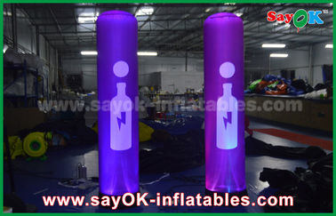 Decoração inflável cor-de-rosa da iluminação/coluna inflável com impressão do logotipo