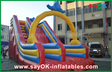 Castelo de salto com escorrega personalizado 0,55 PVC lonas infláveis escorregador de salto para diversão aquática / parque aquático