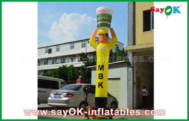 Dançarino inflável amarelo de ondulação maluco inflável Cooker For Advertising do ar do homem do tubo, dançarino inflável do céu