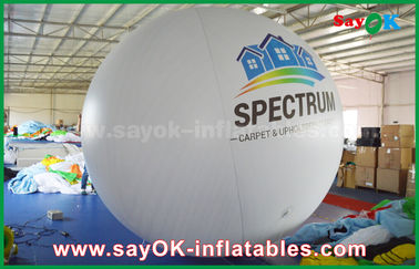 Balão inflável branco do hélio do PVC do diâmetro do gigante 2m para a propaganda exterior