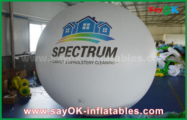 Balão inflável branco do hélio do PVC do diâmetro do gigante 2m para a propaganda exterior