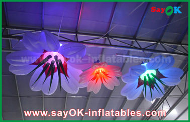 flor de suspensão inflável do lírio do diâmetro de 1m com a decoração da iluminação do RGB