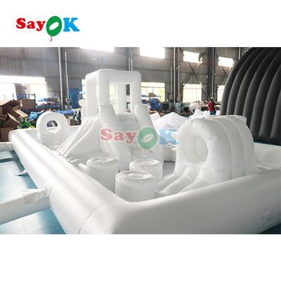 Personalizado Mini Moderno Splash Pad Branco Parque Aquático Curso de Obstáculos Inflavel Parque de Jogos Castelo Slide Combo