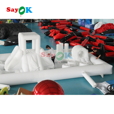 Personalizado Mini Moderno Splash Pad Branco Parque Aquático Curso de Obstáculos Inflavel Parque de Jogos Castelo Slide Combo