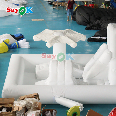 Personalizado Mini Moderno Splash Pad Branco Parque Aquático Curso de Obstáculos Inflavel Parque de Jogos Castelo Slide Combo