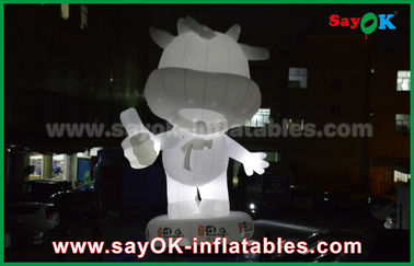 Decorações de pátio inflável Personalizado Personagens de desenhos animados infláveis Bode Branco 10m de altura