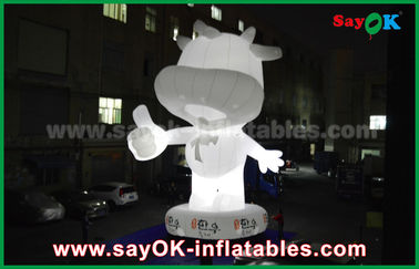 Decorações de pátio inflável Personalizado Personagens de desenhos animados infláveis Bode Branco 10m de altura