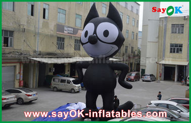 Personagens infláveis de publicidade 6mH Oxford Cloth Negro Personagens infláveis de desenhos animados, Gato inflável