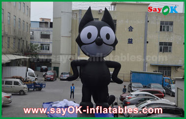 personagens de banda desenhada infláveis do preto de pano de 6mH Oxford, gato inflável