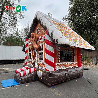 Desenho 3D Grátis 0,55mm PVC Tarpaulin Natal inflável Bouncing Castle Pão de gengibre Casa de salto com sopro