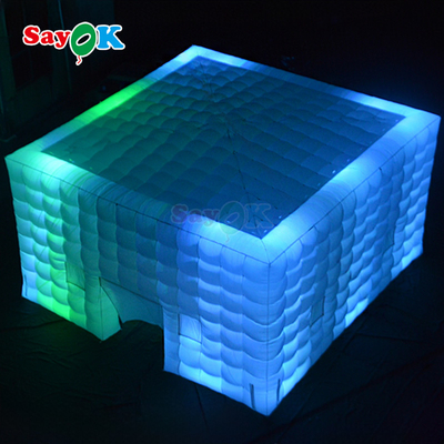 8m Quadrado Camping Tents LED inflável tenda para 80 pessoas Outdoor Party Event