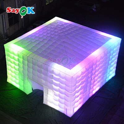 8m Quadrado Camping Tents LED inflável tenda para 80 pessoas Outdoor Party Event