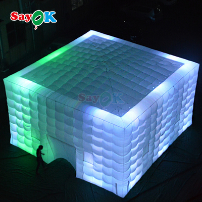 Tendas de luz LED quadradas brancas personalizadas Eventos de festa de acampamento Tenda inflável para aluguel