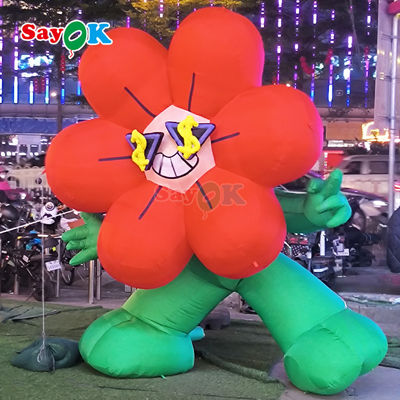 Iluminação gigante personalizada Flor inflável rica para decoração publicitária