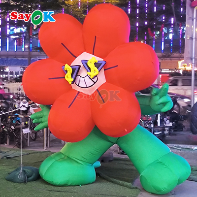 Design 3d gratuito comercial gigante inflável flores ricos infláveis flores pote com luz LED