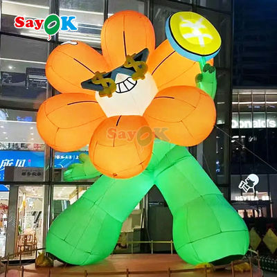 Iluminação gigante personalizada Flor inflável rica para decoração publicitária