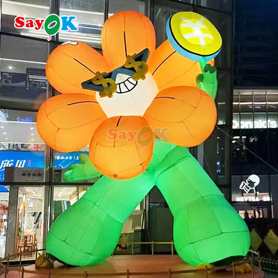 Design 3d gratuito comercial gigante inflável flores ricos infláveis flores pote com luz LED