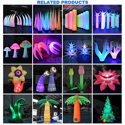Design 3d gratuito comercial gigante inflável flores ricos infláveis flores pote com luz LED