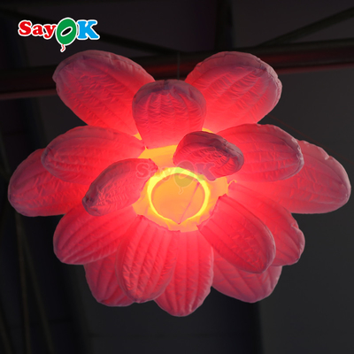 Infláveis Luz LED Pendente Flores de Lótus Infláveis Para Decorações de Casamento Palco Publicitário