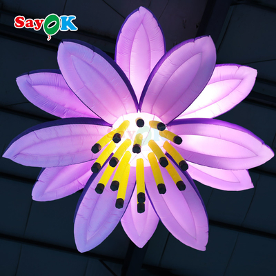 Infláveis Luz LED Pendente Flores de Lótus Infláveis Para Decorações de Casamento Palco Publicitário