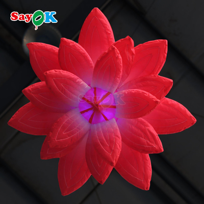 Infláveis Luz LED Pendente Flores de Lótus Infláveis Para Decorações de Casamento Palco Publicitário