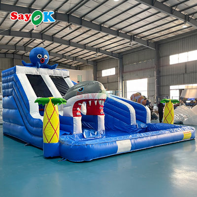 Grande Slide Combo Inflável Tubarão Slide de Água Inflável Piscina Slide de Água Inflável Comercial para Atacado
