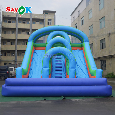 Slides de água infláveis Slide de água duplo com piscina Slide de água inflável para crianças e adultos