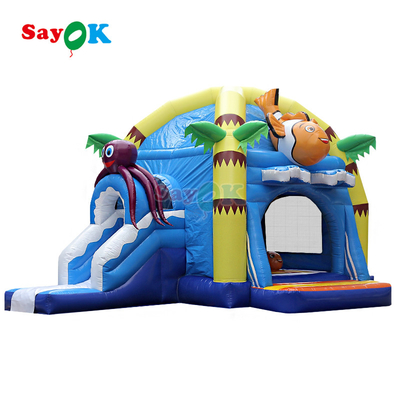 Bright Cartoon Inflatable Castle Bounce House para uso de festas e creches para crianças internas e externas